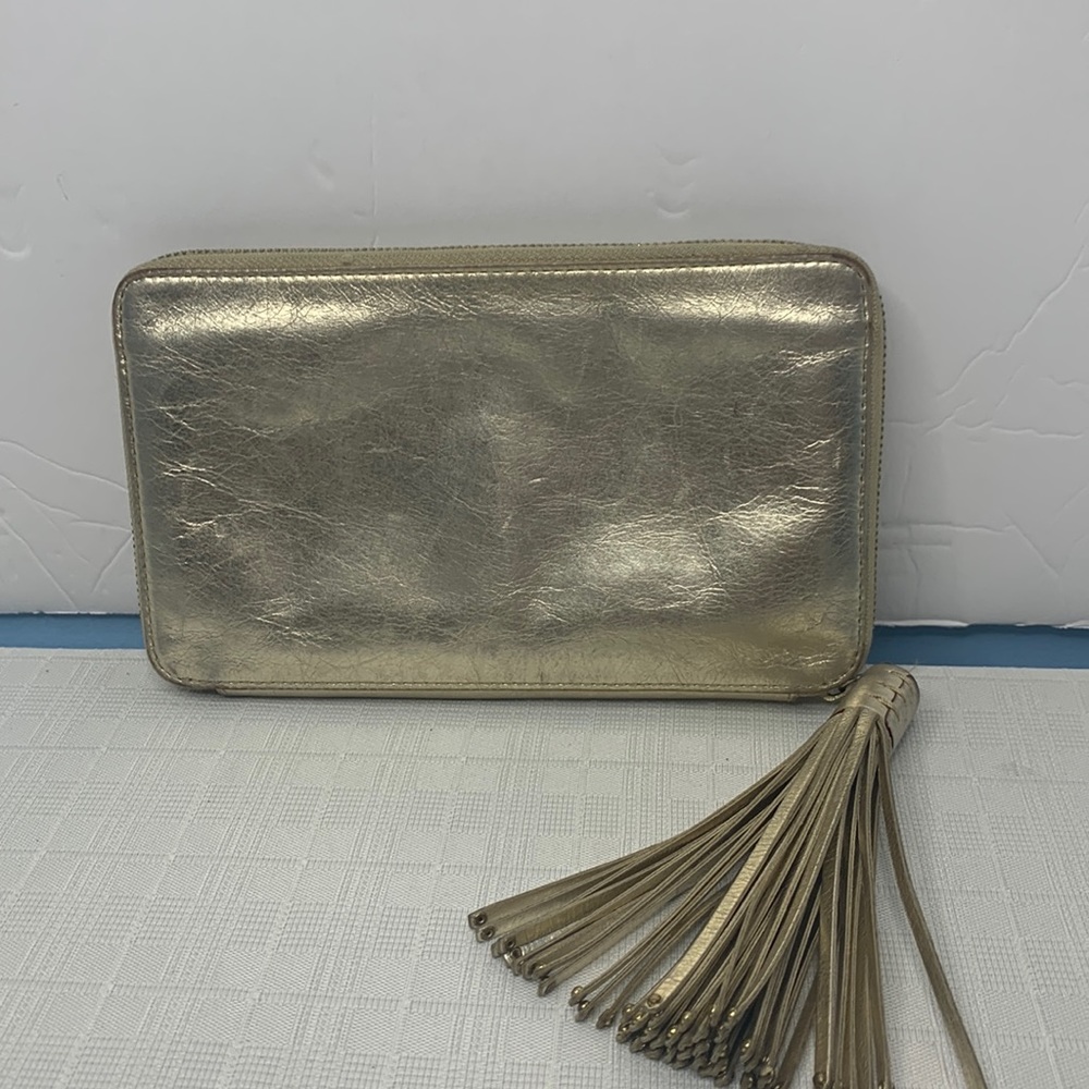MZ Wallace zip around wallet in gold